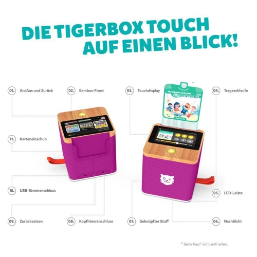 tigerbox TOUCH PLUS lila Bluetooth | by Schmatzepuffer "personalisierbar"