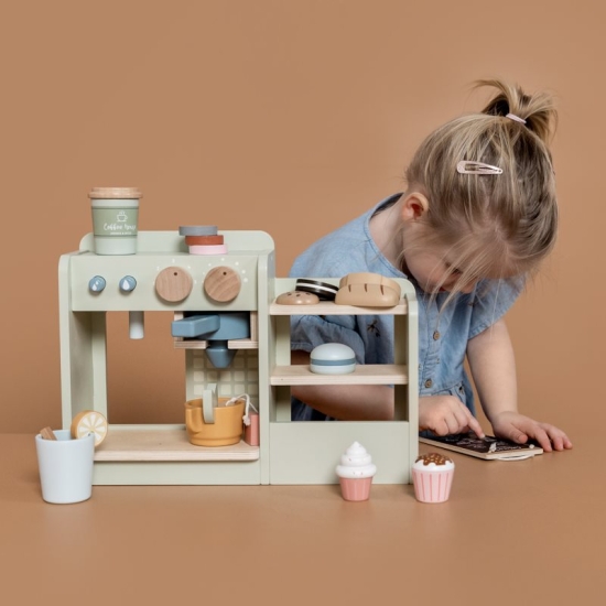 Kaffeemaschine Holz, mint | Little Dutch