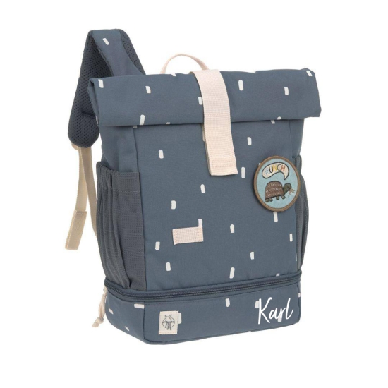 Mini Rolltop-Rucksack Happy Prints Midnight Blue | Lässig