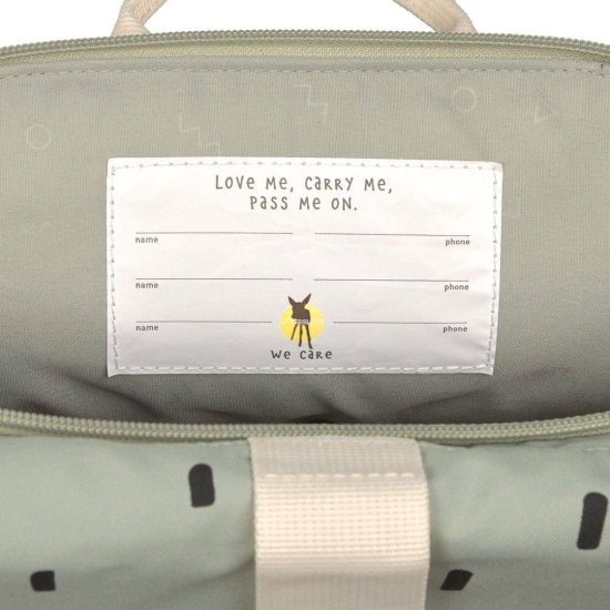 Mini-Rolltop-Rucksack Happy Prints Light Olive | Lässig