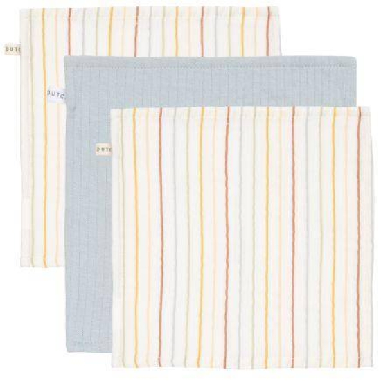 Mundtücher Vintage Sunny Stripes / Pure Soft Blue | Little Dutch