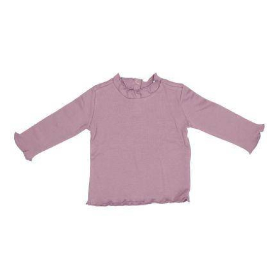 Langarm-Shirt mit Rüschen Vintage Little Flowers Mauve, Größe 86 | Little Dutch