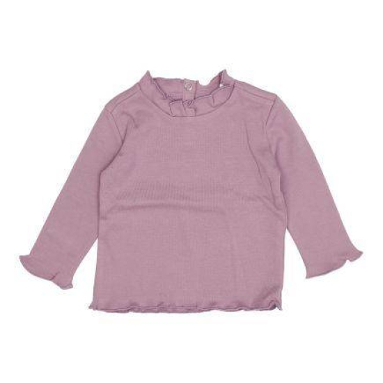 Langarm-Shirt mit Rüschen Vintage Little Flowers Mauve, Größe 68 | Little Dutch