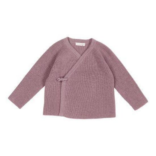 Wickelstrickjacke Essential Pure Mauve, Größe 74 | Little Dutch