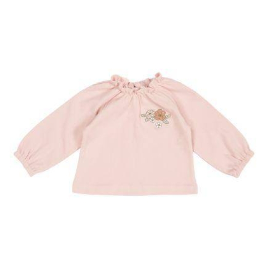 Langarm-Shirt mit Stickerei Vintage Little Flowers, Soft Pink Größe 86 | Little Dutch