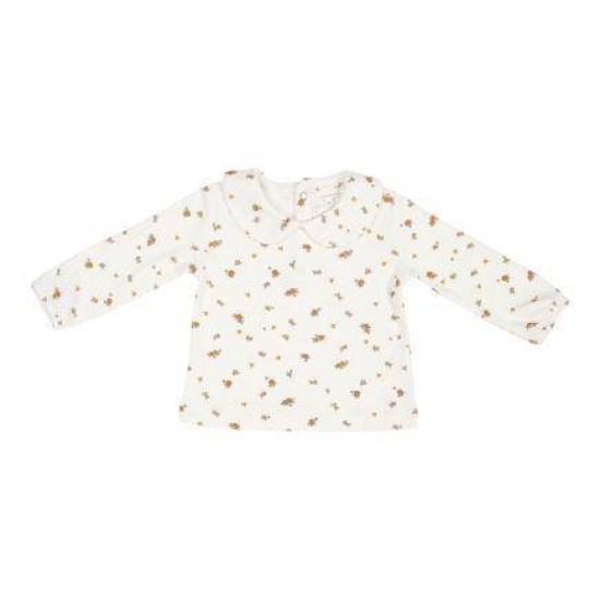Langarm-Shirt mit rundem Kragen White Blossom, Größe 50/56 | Little Dutch