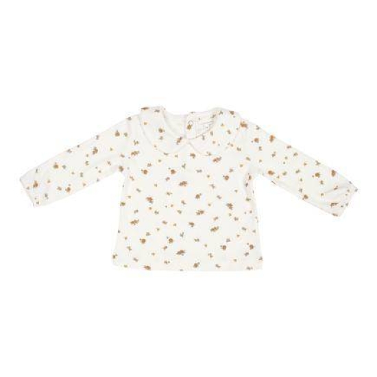 Langarm-Shirt mit rundem Kragen White Blossom, Größe 86 | Little Dutch