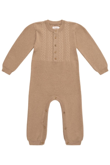 Strick-Onesie "Coffee", Beige, Größe 62-68 | leevje