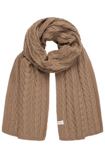 Strickschal mit Zopfmuster Walnut | leevje