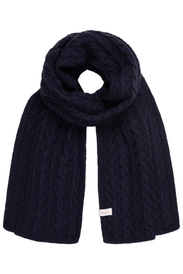 Strickschal mit Zopfmuster Navy | leevje