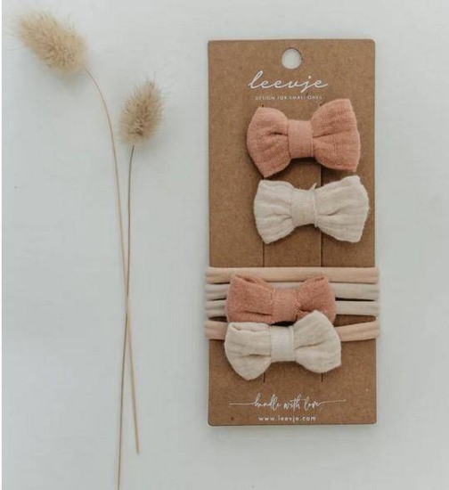 Leevje Haarschmuck-Set "Mini Muslin Bows Mix"