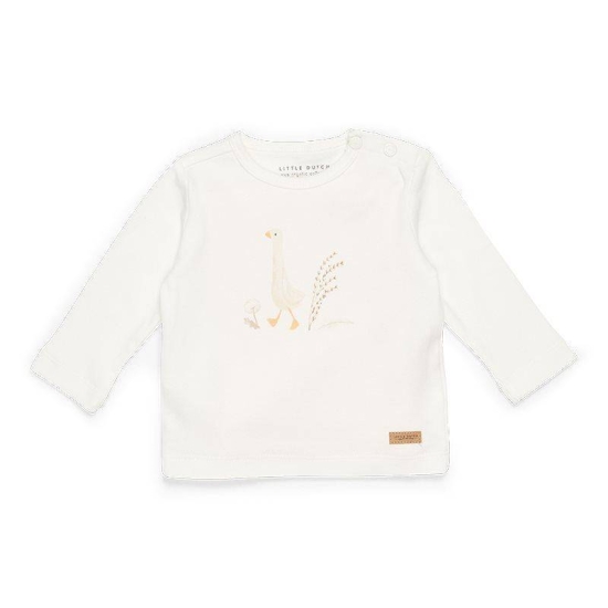 Langarm-Shirt Little Goose Walking White, Größe 80 | Little Dutch