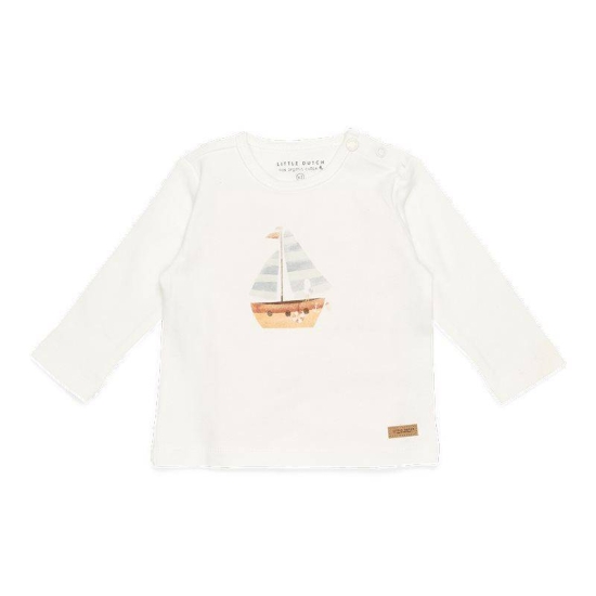 Langarm-Shirt Sailors Bay Sailboot White, Größe 86 | Little Dutch