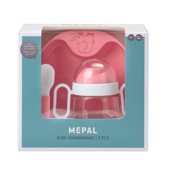 Babygeschirr-Set Mio 3-teilig - Deep Pink | Mepal