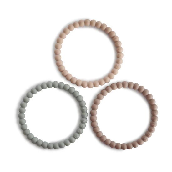 Beißring Perlen Armreif (Clary Sage/Tuscany/Desert Sand) | Mushie