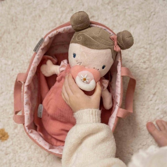 Kuschelpuppe Baby Rosa mit Pflegeset Little Pink Flowers  | Little Dutch