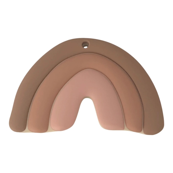 Schnullerkette & Beißring Set, Beige / Rosa | Leo et Lea