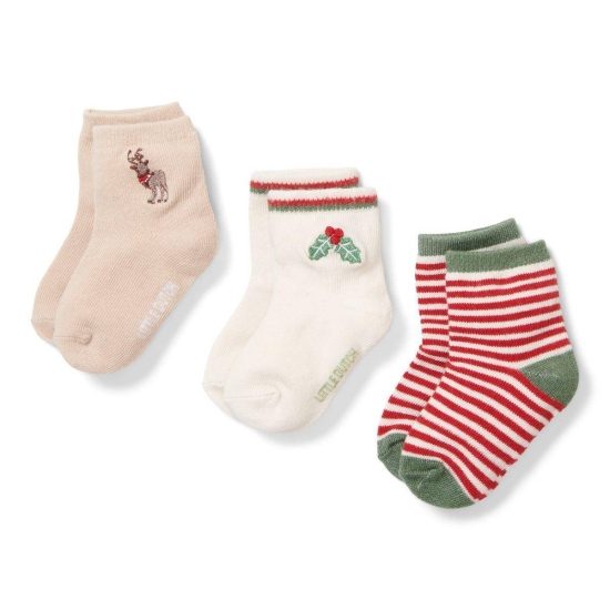 Babysöckchen Weihnachten, 3-Pack, Größe 1 | Little Dutch