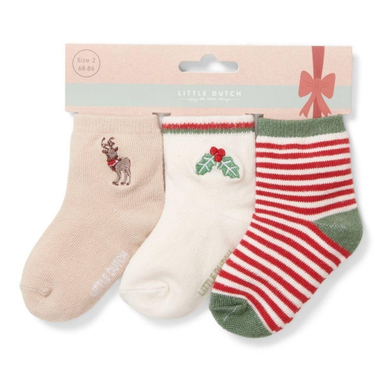 Babysöckchen Weihnachten, 3-Pack, Größe 1 | Little Dutch