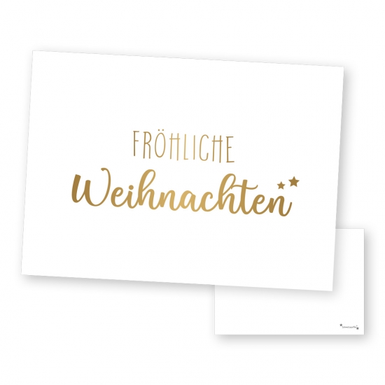 Grußkarte Gold - Fröhliche Weihnachten | Schmatzepuffer