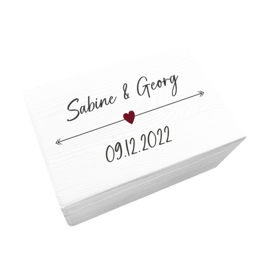 Erinnerungsbox XL - Zur Hochzeit - Verschiedene Motive mit Namen und Datum - Bedruckt | Schmatzepuffer