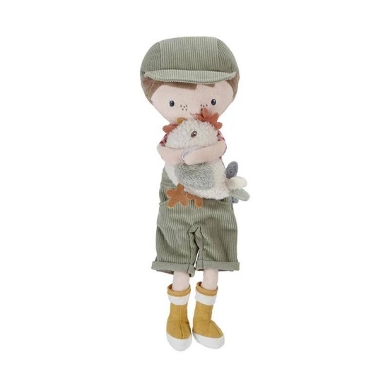 Kuschelpuppe Jim mit Huhn 35 cm | Little Dutch