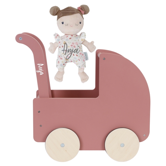 Puppenwagen mit Babypuppe Rosa | Little Dutch