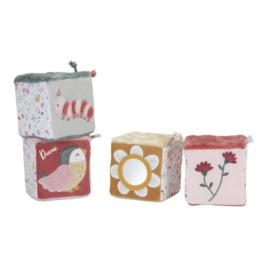 Soft-Würfel Flowers & Butterflies, 4er Set | Little Dutch