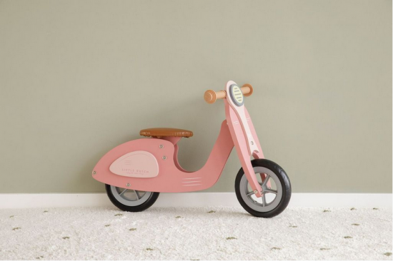 Laufrad Loop Scooter Holz, rosa Little Dutch