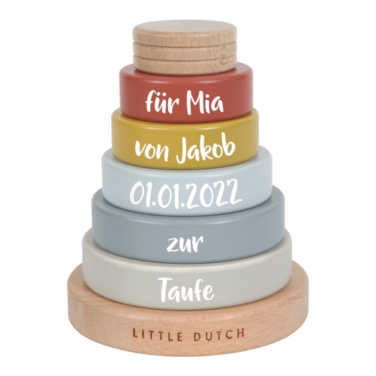 Stapelturm Pure & Nature - Zur Taufe - bedruckt | Little Dutch