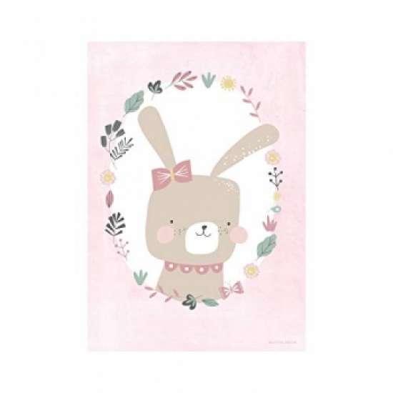 Poster A3 Rabbit Hase "beidseitig bedruckt", rosa | Little Dutch