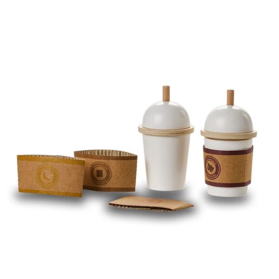 Milchshake-Becher "To Go" Holz, weiß | MAMAMEMO