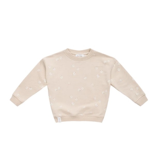 Sweatshirt oversized "Rose by Rose" beige, Größe 74 / 80 | leevje