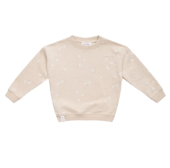 Sweatshirt oversized "Rose by Rose" beige, Größe 98 / 104 | leevje