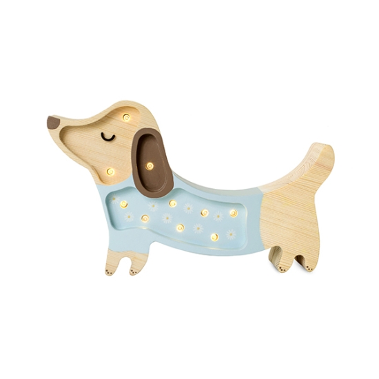 Lampe Hund Blumen mini, blau | Little Lights