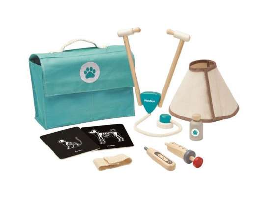 Tierarzt Set aus Naturholz mit Tasche | PlanToys