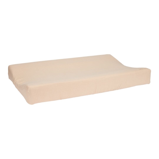 Wickelauflagenbezug Musselin Beige | Little Dutch