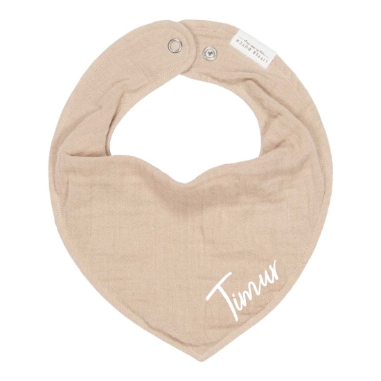 Bandana Lätzchen Musselin Beige | Little Dutch