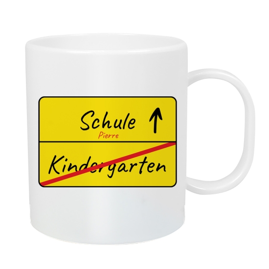 Kunststofftasse - Schulkind | Schmatzepuffer