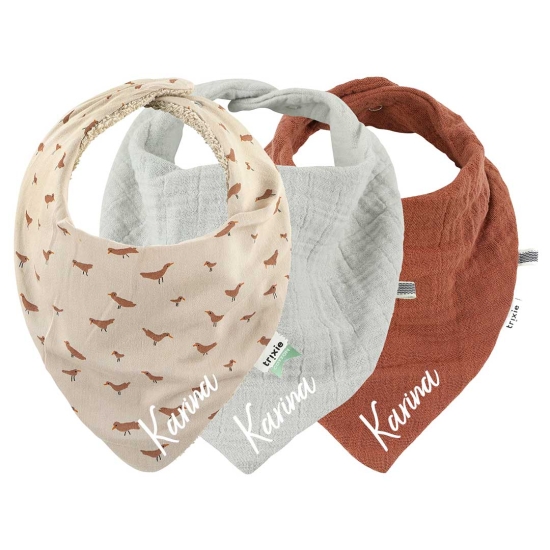 Halstuch Bandana bib 3-pack mix - Babbling Birds | Trixie