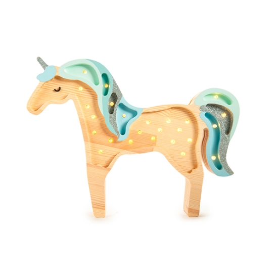 Lampe Einhorn Baby, Holz blau | Little Lights