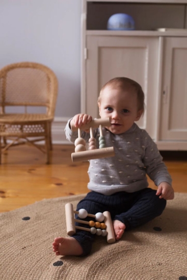 Rechenschieber "Abacus" Senf Holz  | Pellianni