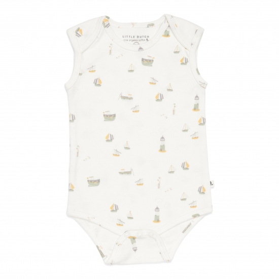 Ärmelloser Body Sailors Bay White, Größe 50/56 | Little Dutch