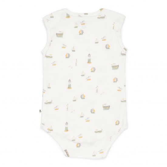 Ärmelloser Body Sailors Bay White, Größe 50/56 | Little Dutch