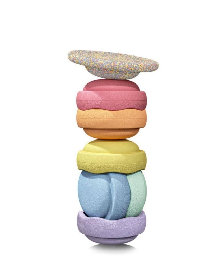 Balance Board + Rainbow 6er-Set Konfetti/Regenbogen pastel | Stapelstein