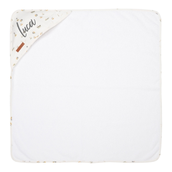 Kapuzenhandtuch 100 x 100 cm Sailors Bay White | Little Dutch