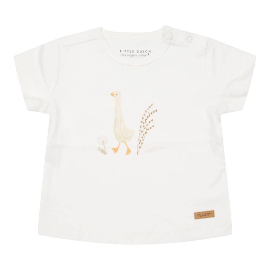 Kurzärmeliges T-Shirt Little Goose Walking White, Größe 62 | Little Dutch