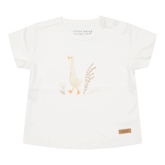Kurzärmeliges T-Shirt Little Goose Walking White, Größe 80 | Little Dutch