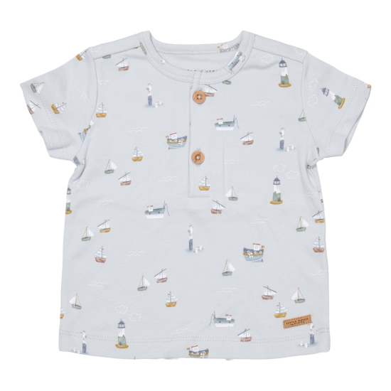 Kurzärmeliges T-Shirt Sailors Bay Blau, Größe 62 | Little Dutch