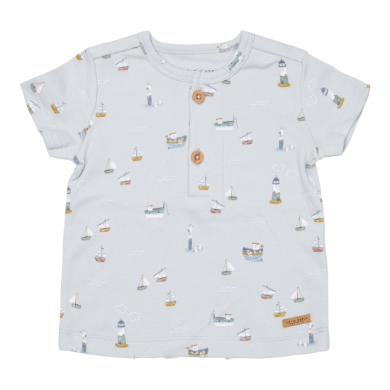 Kurzärmeliges T-Shirt Sailors Bay Blau, Größe 80 | Little Dutch